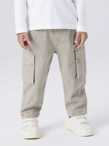 Name It Pantaloni cargo tapered beige per bambino unisex