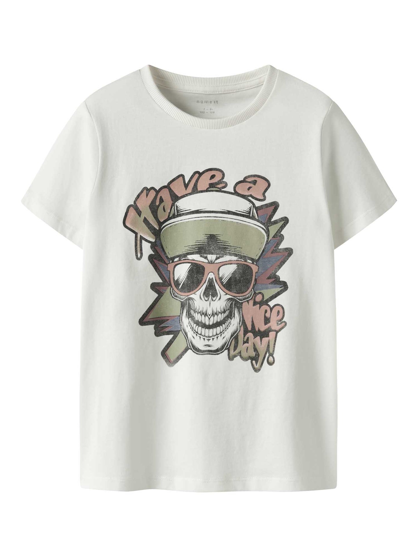 T-shirt in cotone organico panna da bambino unisex