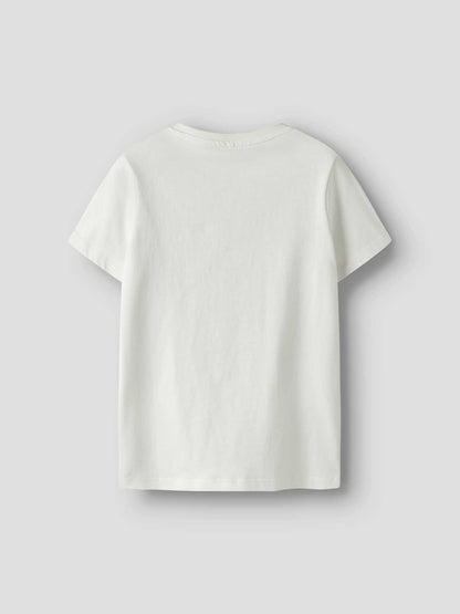 T-shirt in cotone organico panna da bambino unisex
