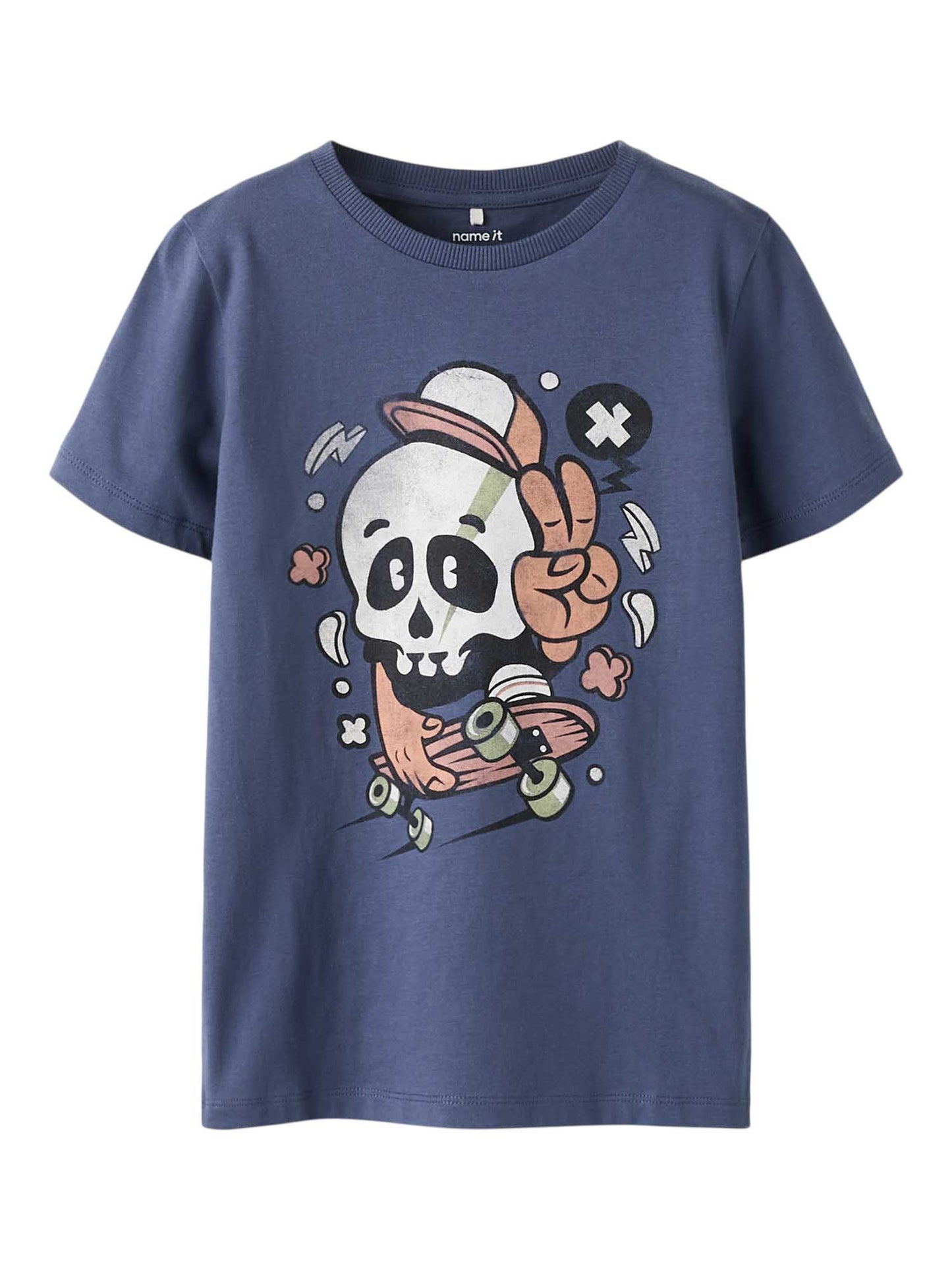 T-shirt in cotone organico blu unisex per bambino Name It