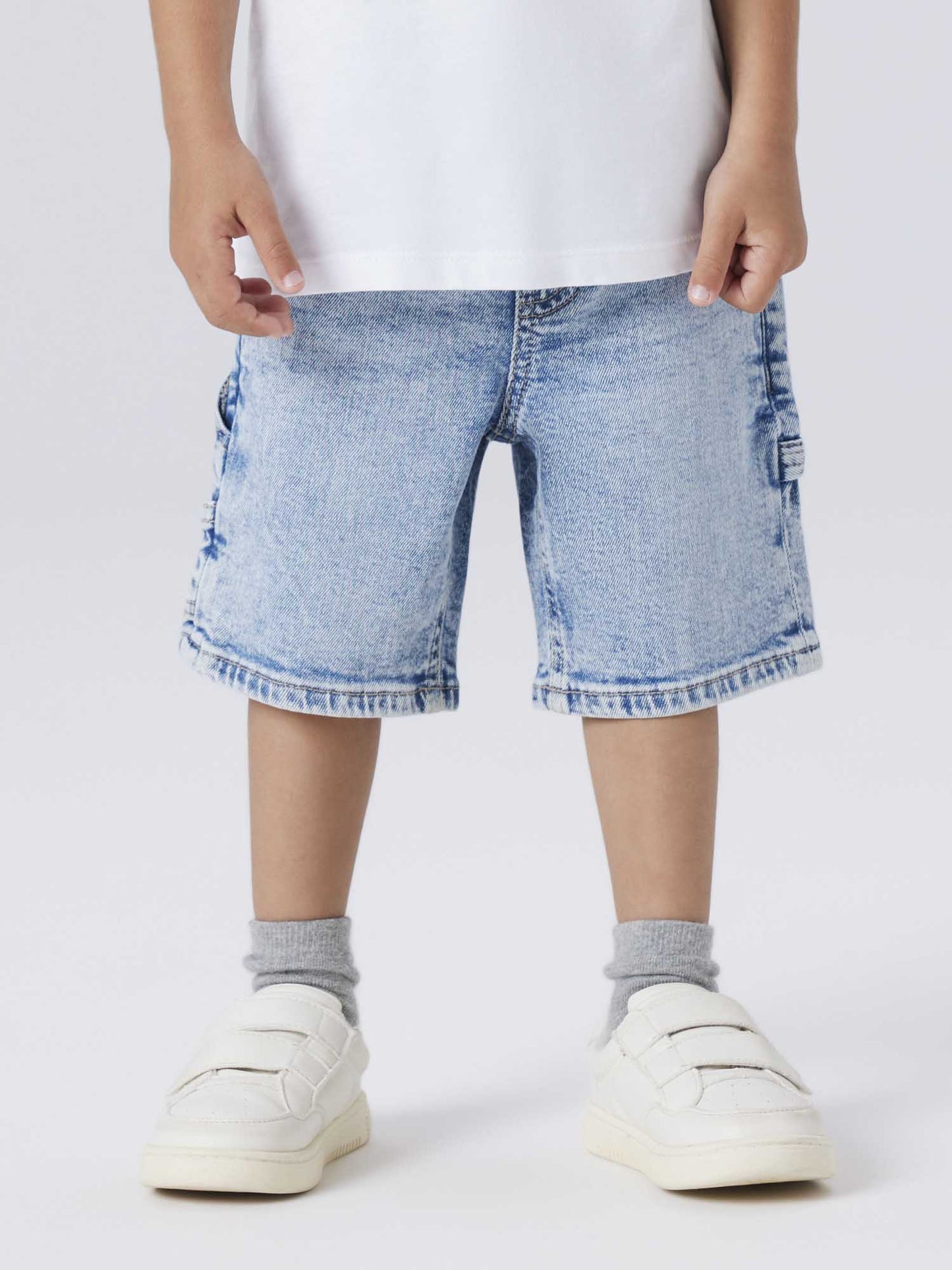 Shorts Bermuda unisex bambino in denim chiaro Name It