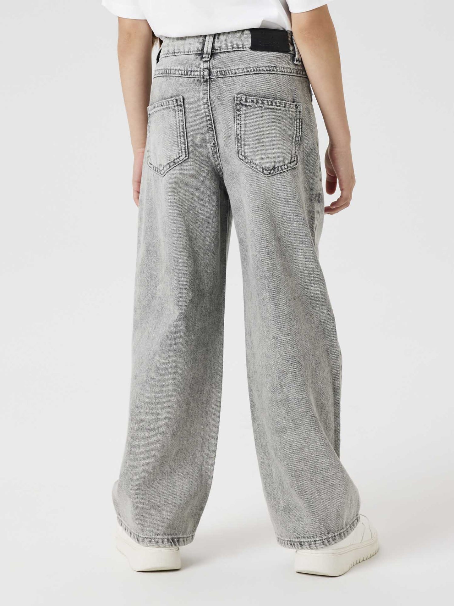 Jeans wide leg in cotone grigio per bambino e bambina