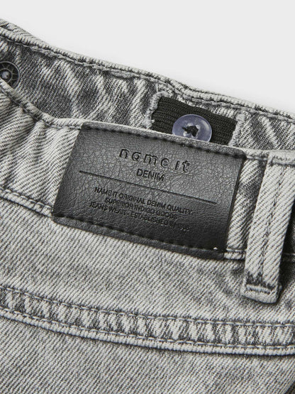 Jeans wide leg in cotone grigio per bambino e bambina