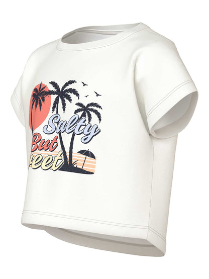 T-shirt maniche corte unisex bambino Name It panna