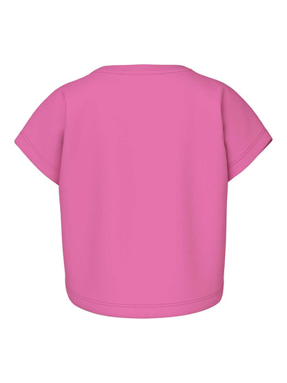 T-shirt crop top unisex bambino fucsia Name It