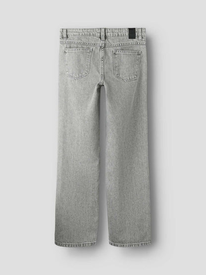 Jeans straight leg unisex bambino in morbido tessuto grigio