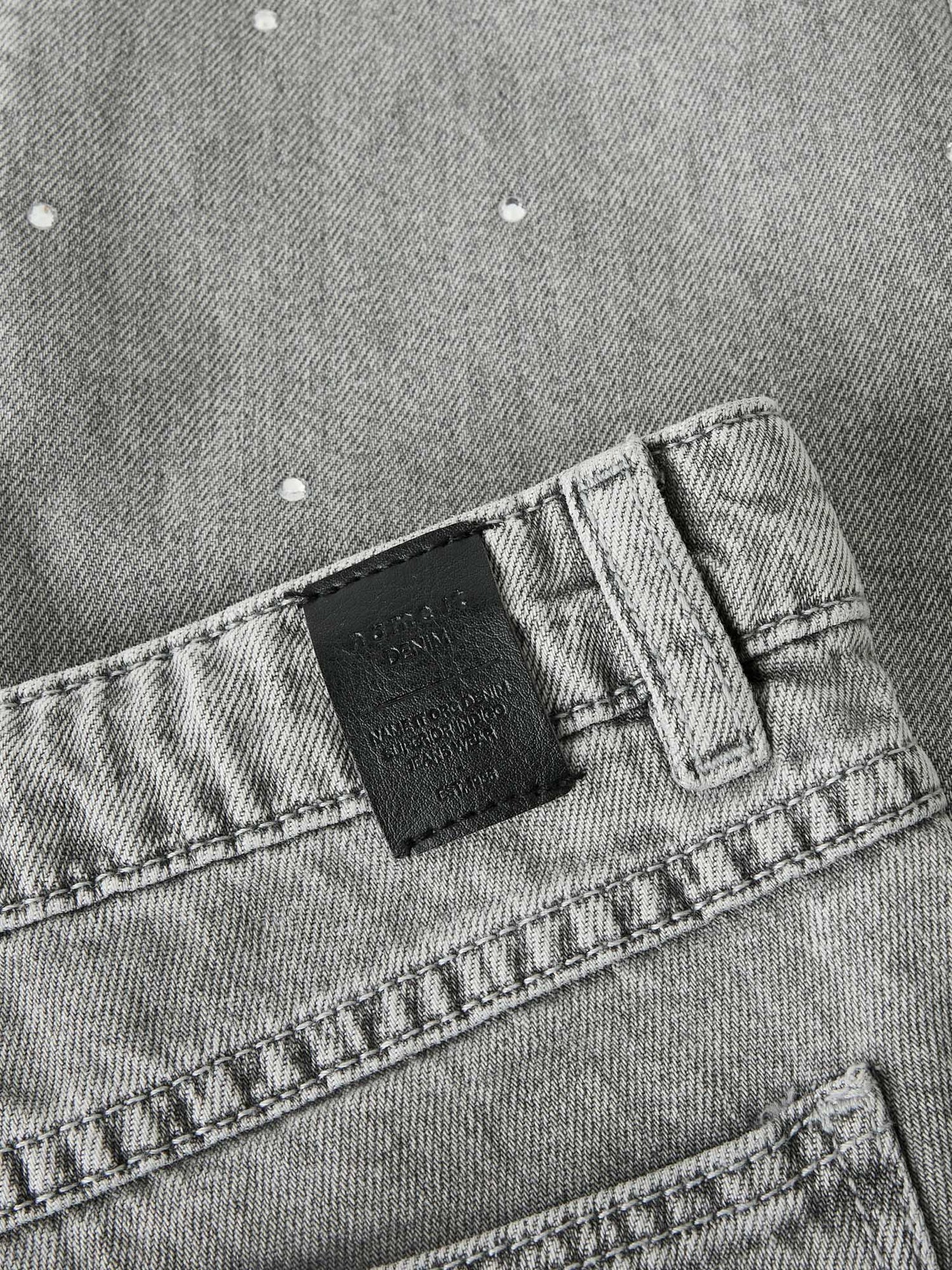 Jeans straight leg unisex bambino in morbido tessuto grigio
