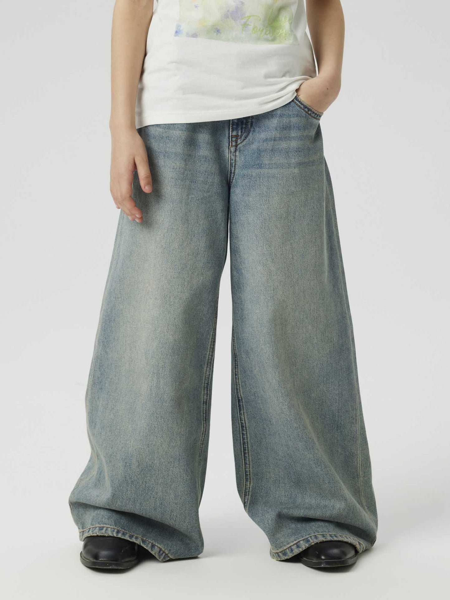 Jeans Name It Vinta a gamba extra larga in denim per bambino e bambina