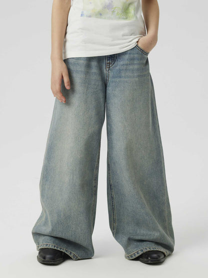 Jeans Name It Vinta a gamba extra larga in denim per bambino e bambina