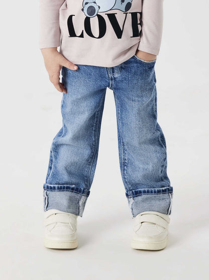 Jeans Name It NmfRose Straight Fold unisex bambino in denim