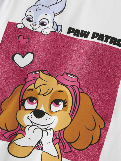 MAGLIA MANICA LUNGA PAW PATROL DA BAMBINA BIANCO