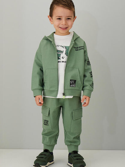 Ido completo tuta con t-shirt verde unisex bambino