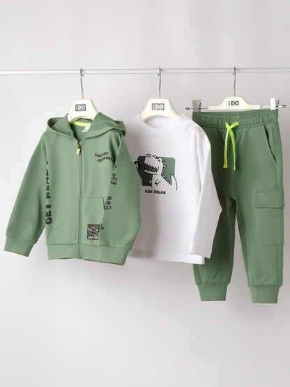 Ido completo tuta con t-shirt verde unisex bambino