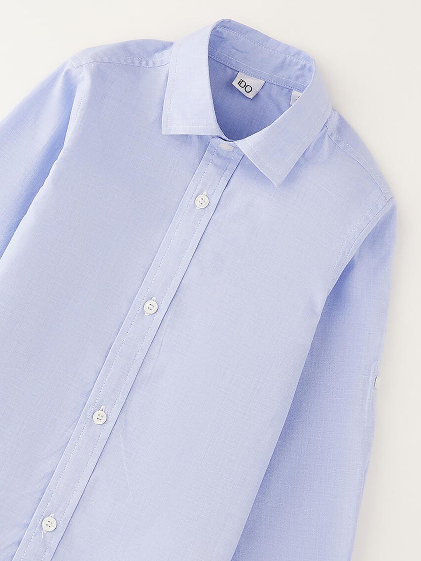 Ido camicia unisex bambino azzurra per la primavera-estate