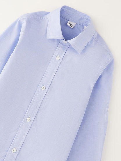 Ido camicia unisex bambino azzurra per la primavera-estate