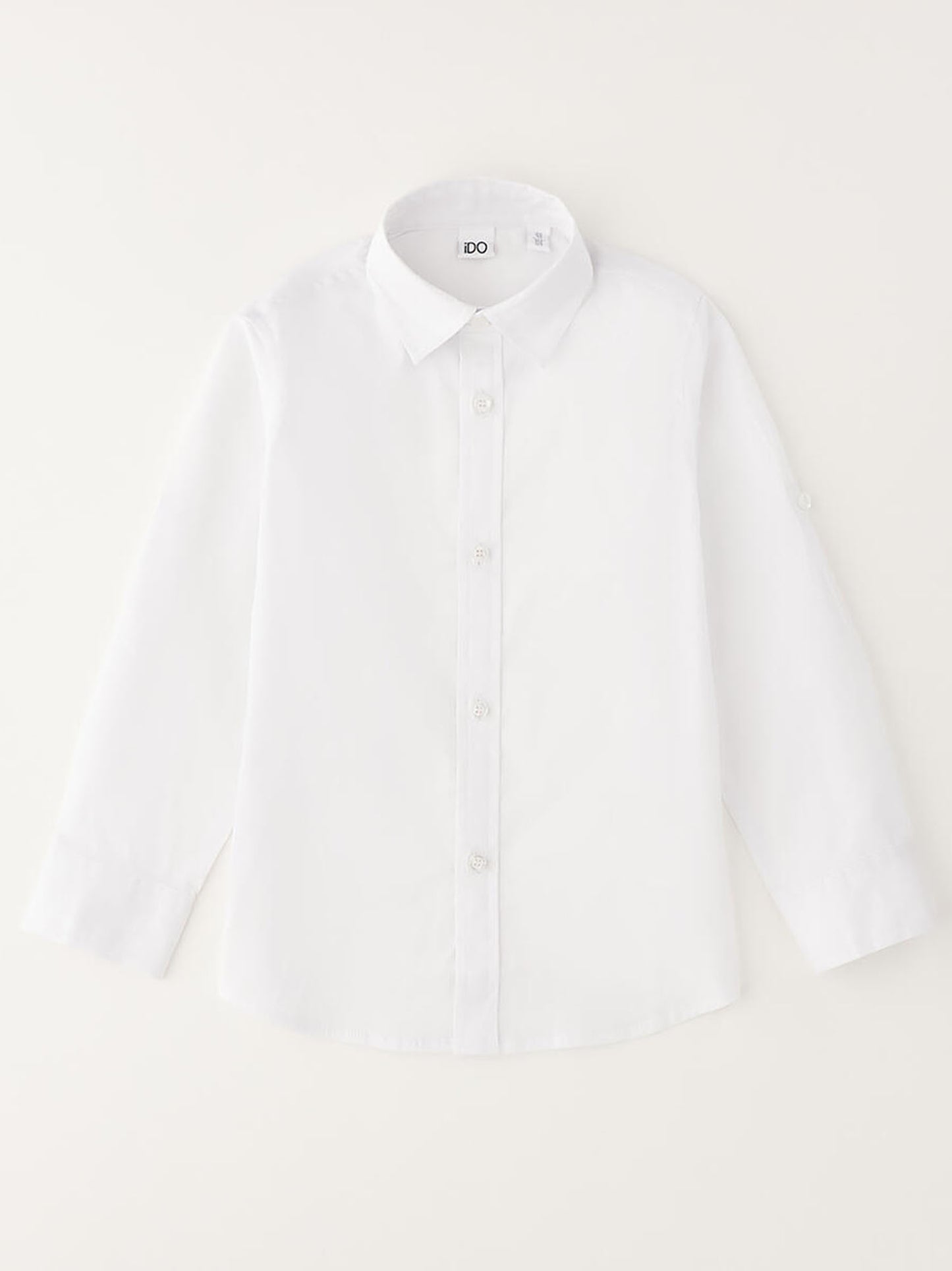 Camicia a maniche lunghe bianca unisex bambino di Ido