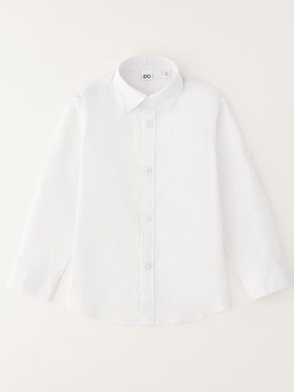 Camicia a maniche lunghe bianca unisex bambino di Ido