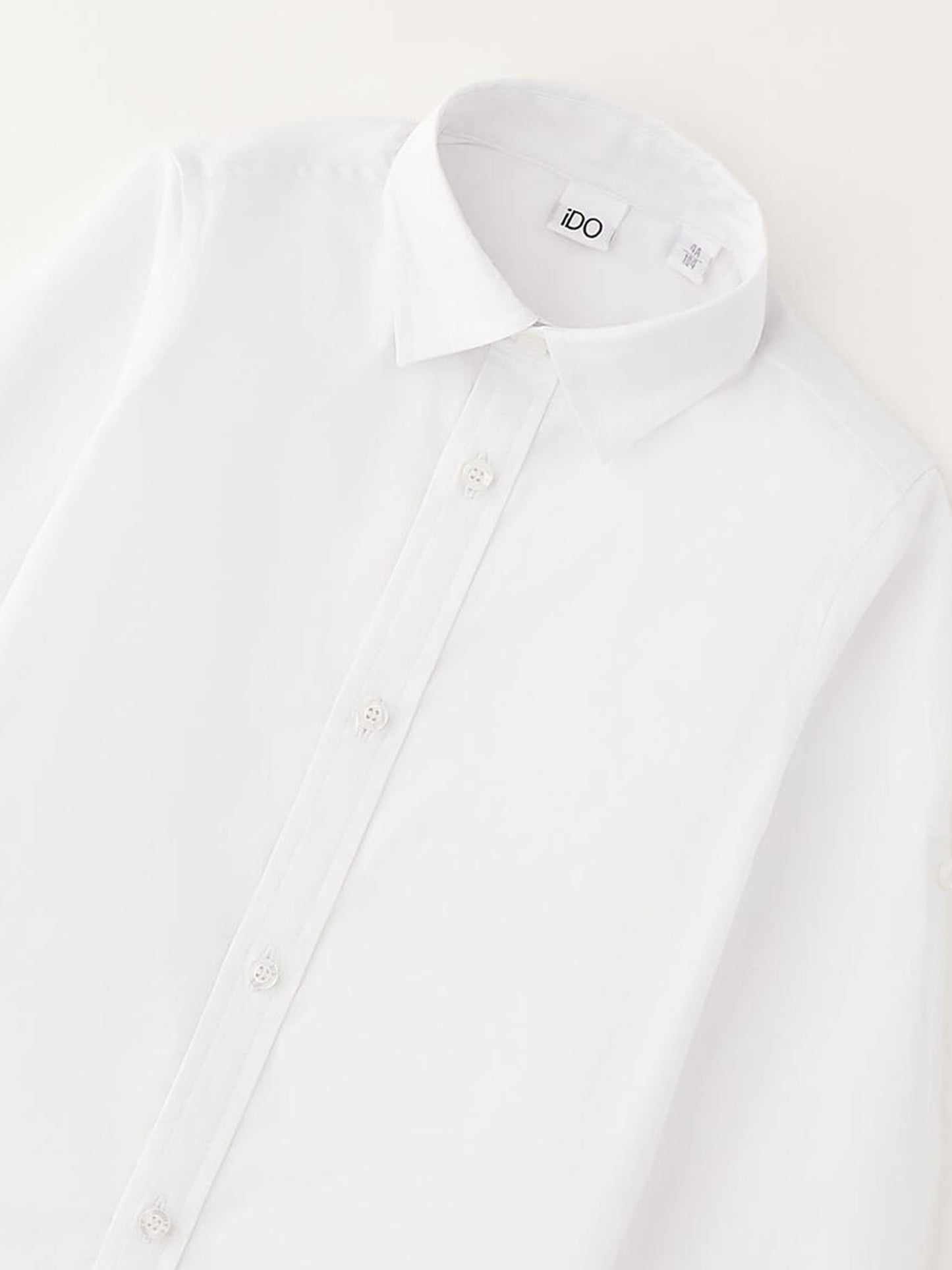 Camicia a maniche lunghe bianca unisex bambino di Ido