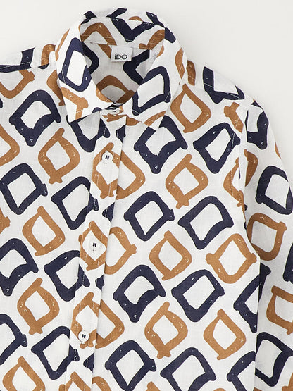 Ido camicia a maniche lunghe multicolore per bambino unisex