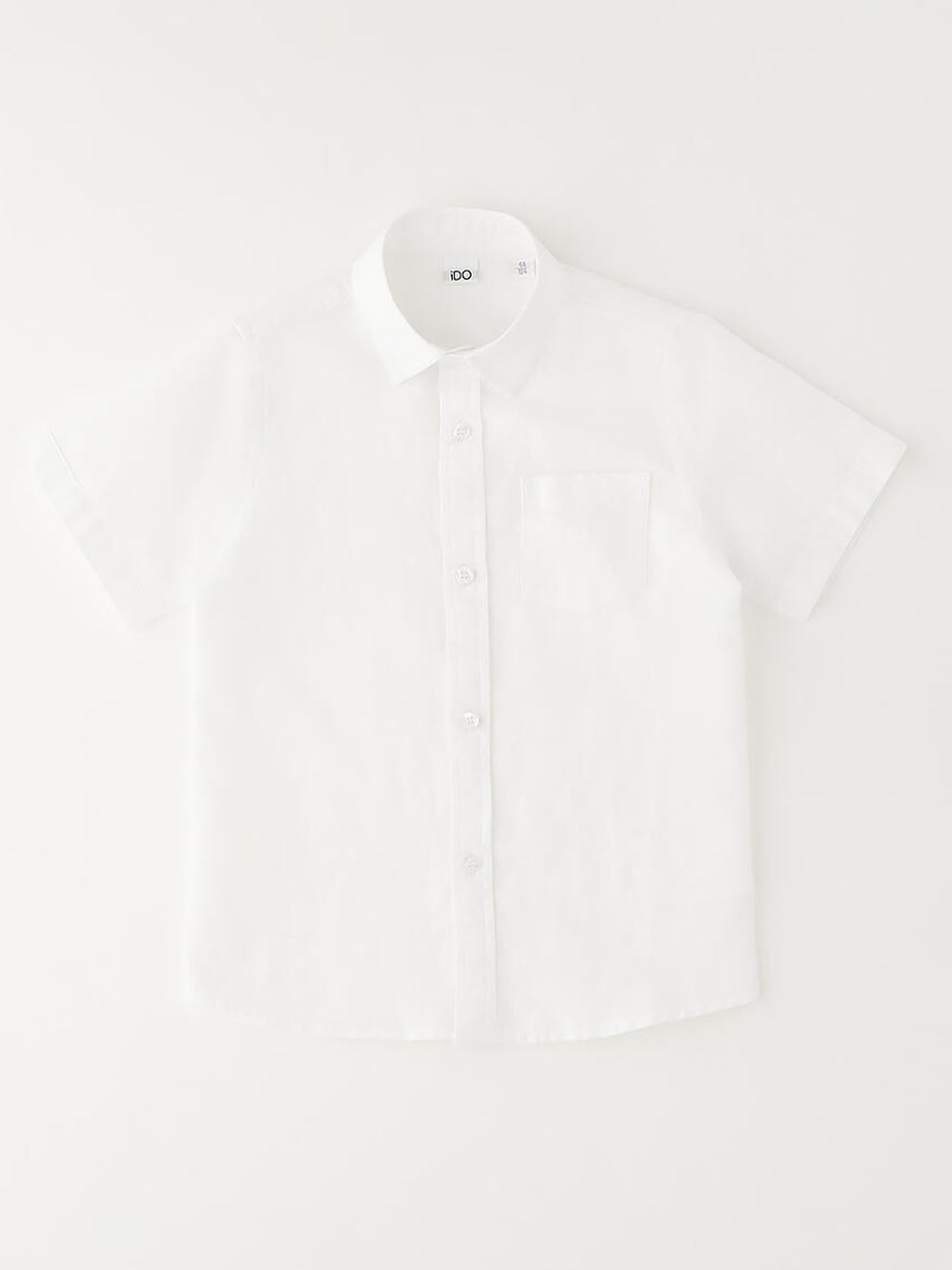 Ido camicia in lino e cotone bianca unisex bambino