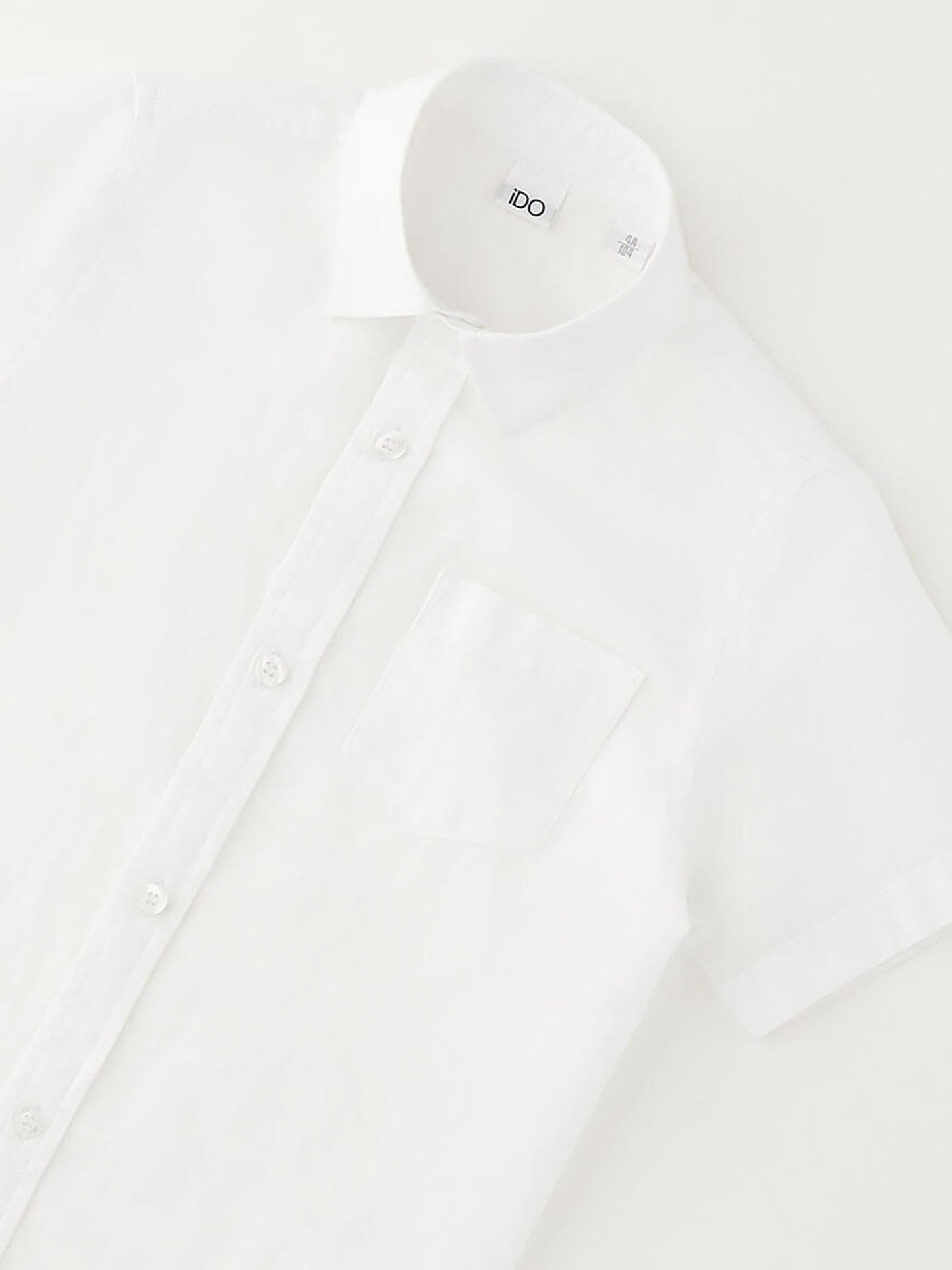 Ido camicia in lino e cotone bianca unisex bambino