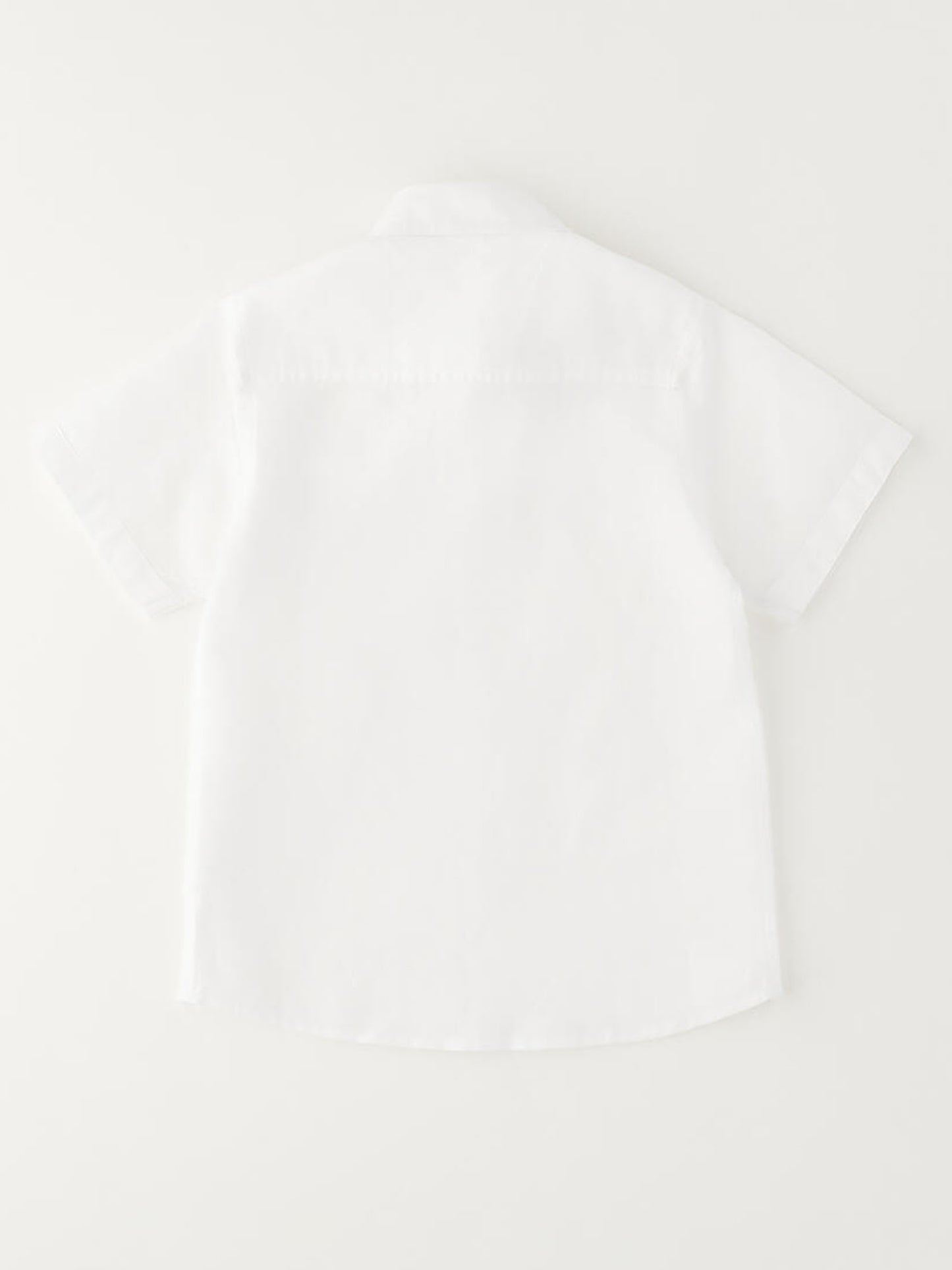 Ido camicia in lino e cotone bianca unisex bambino