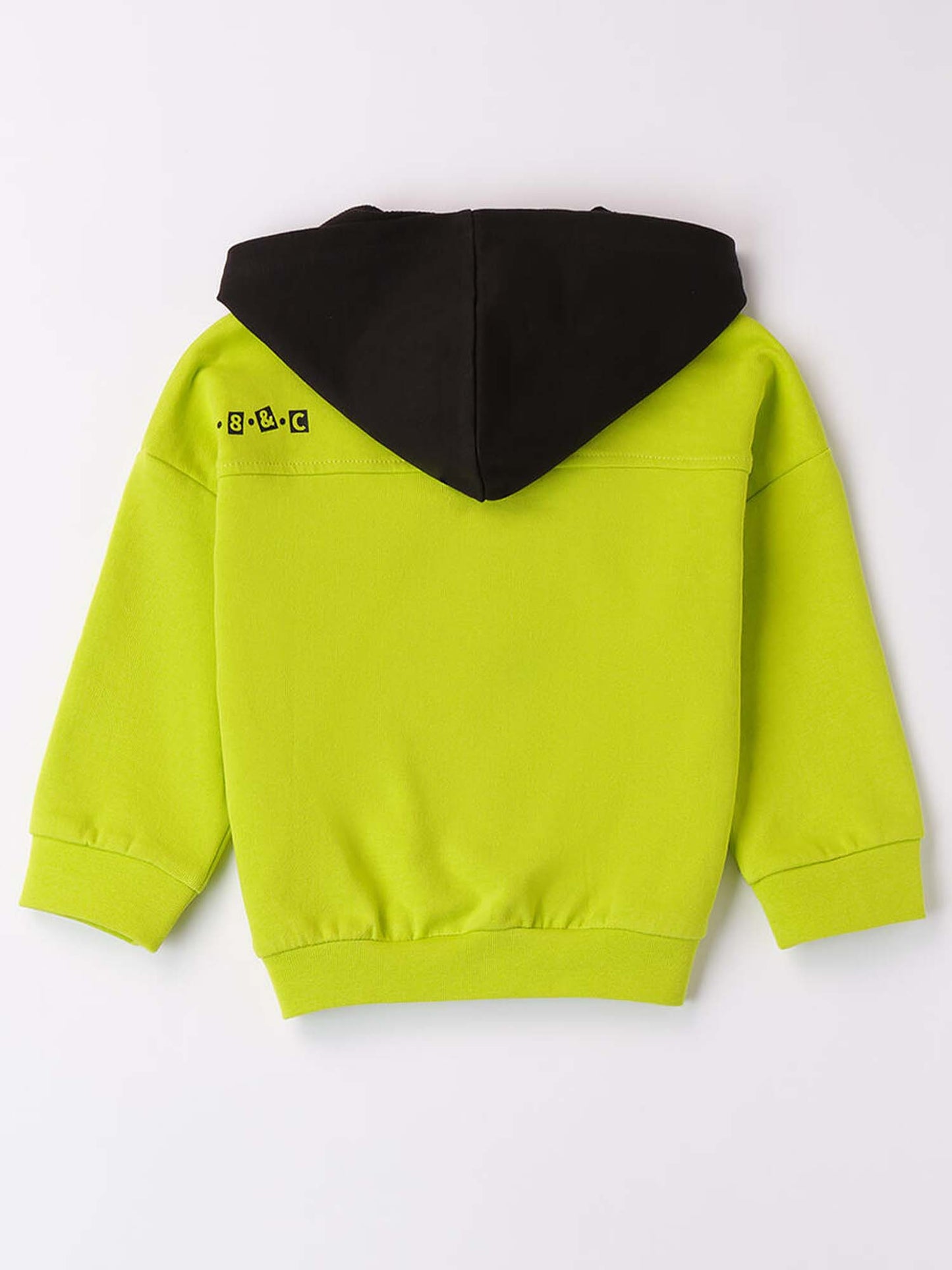 FELPA CON CAPPUCCIO E ZIP IDO BAMBINO LIME