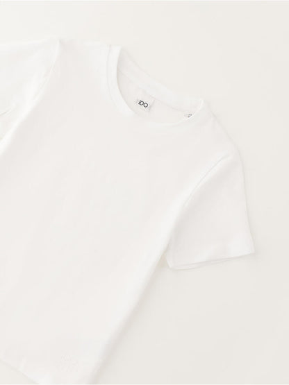 T-shirt maniche corte unisex bambino bianca Ido