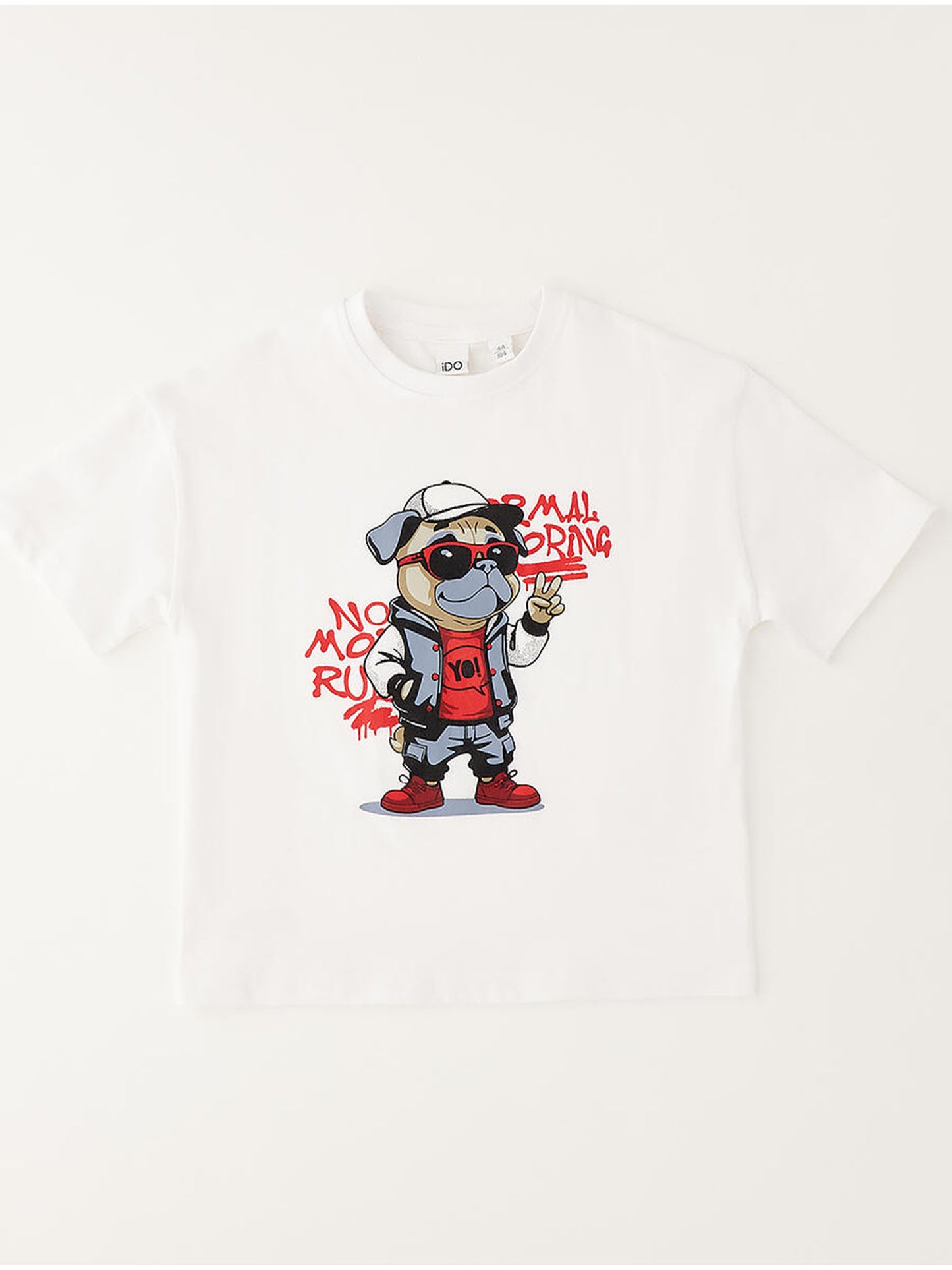 T-shirt bianca a maniche corte per bambino unisex Ido