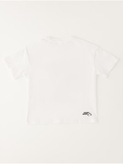 T-shirt bianca a maniche corte per bambino unisex Ido