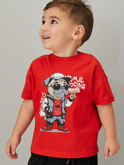 T-shirt rossa a maniche corte unisex bambino Ido