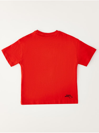 T-shirt rossa a maniche corte unisex bambino Ido