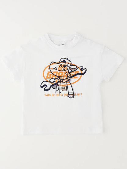 T-shirt bianca a maniche corte unisex bambino Ido