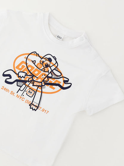 T-shirt bianca a maniche corte unisex bambino Ido