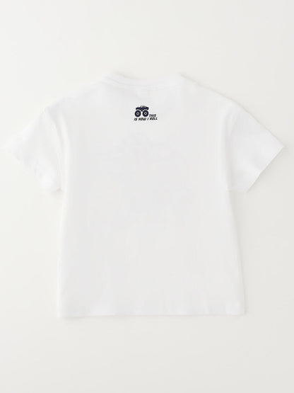 T-shirt bianca a maniche corte unisex bambino Ido