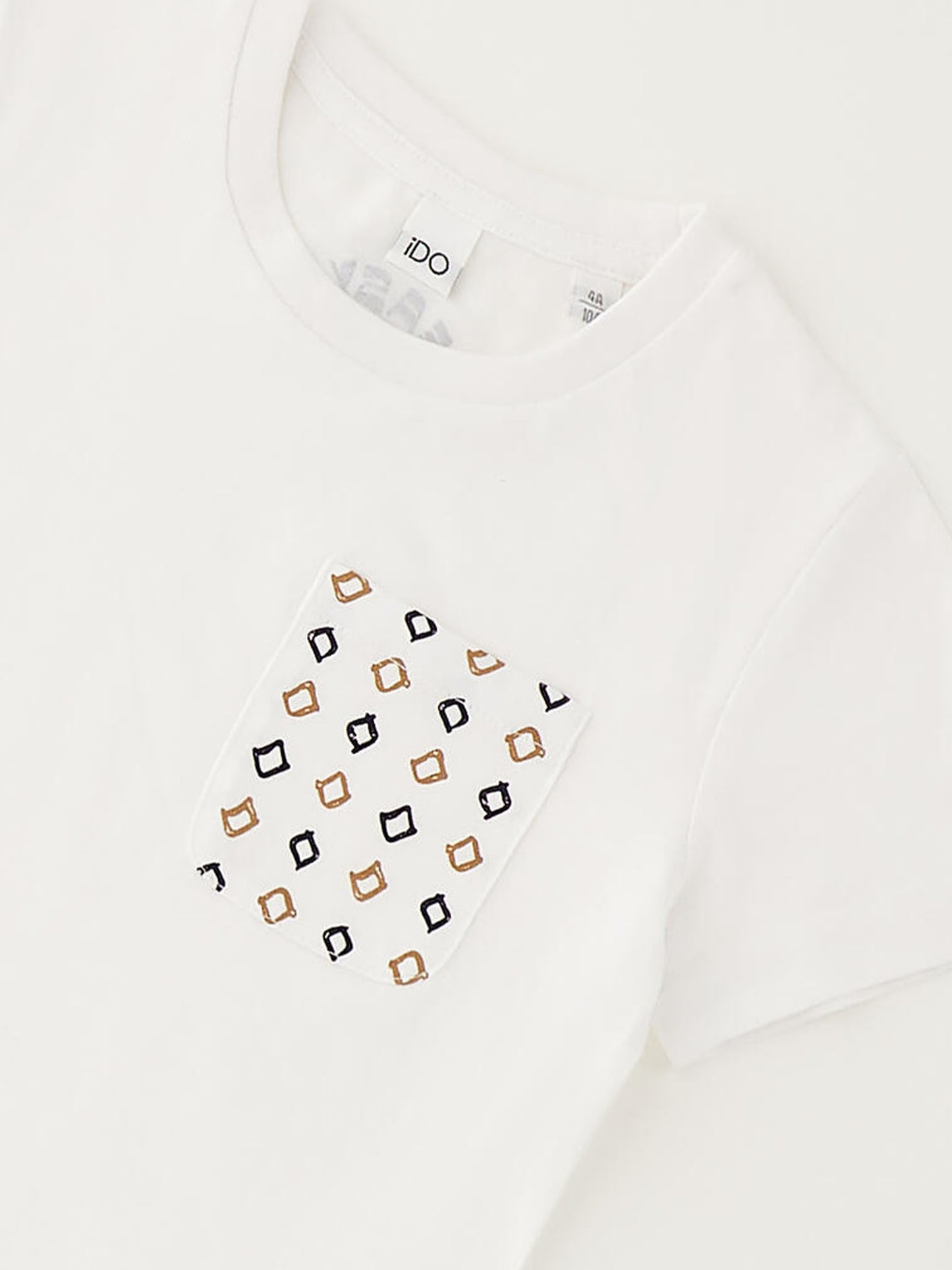T-shirt bianca a maniche corte per bambino unisex Ido