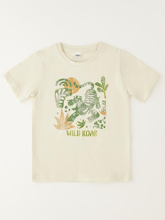 Ido t-shirt maniche corte unisex bambino beige