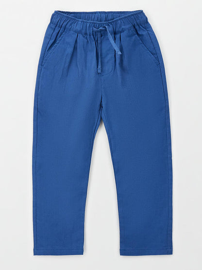 Pantaloni in lino e cotone Ido per bambino unisex blu