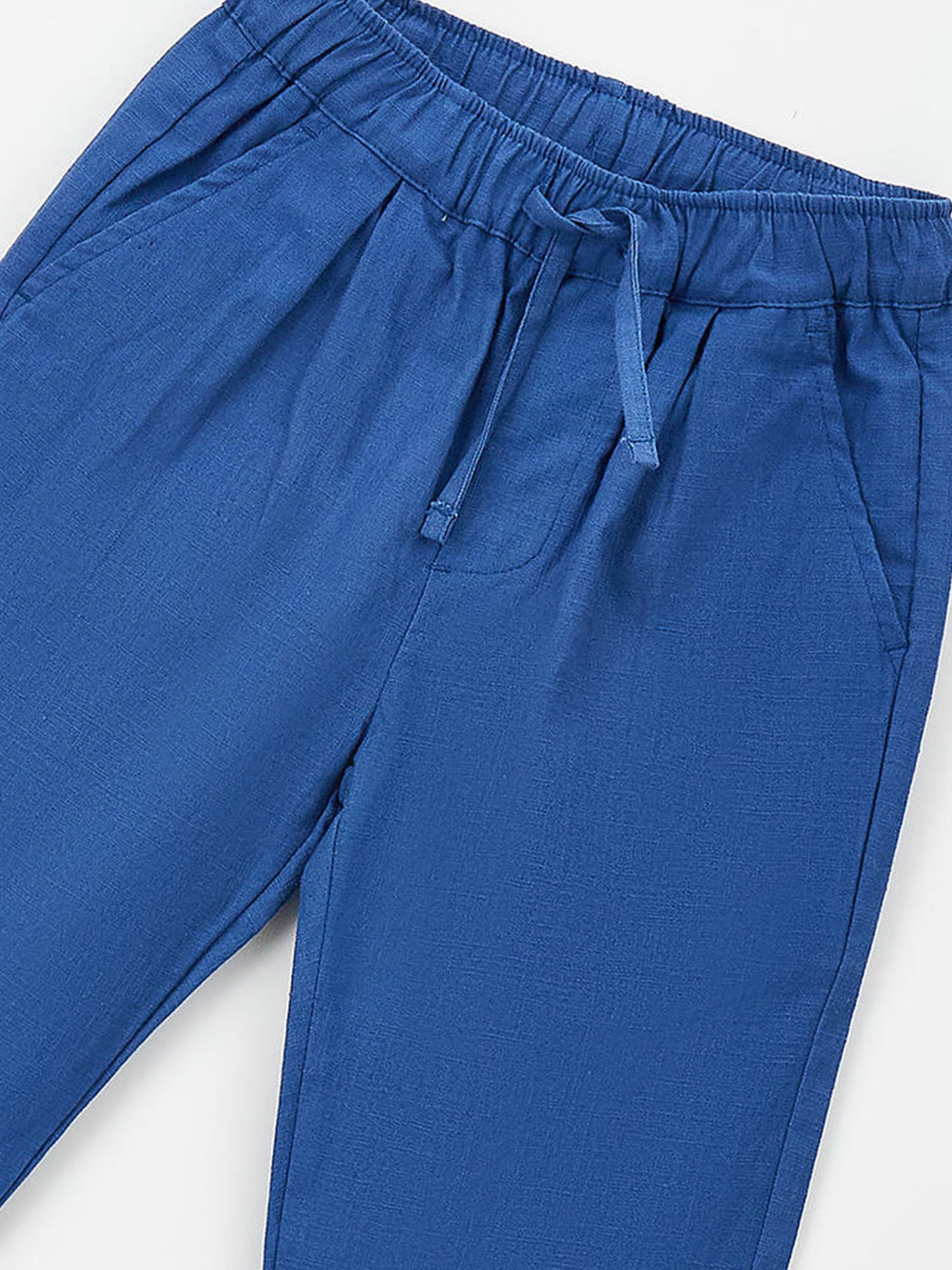 Pantaloni in lino e cotone Ido per bambino unisex blu