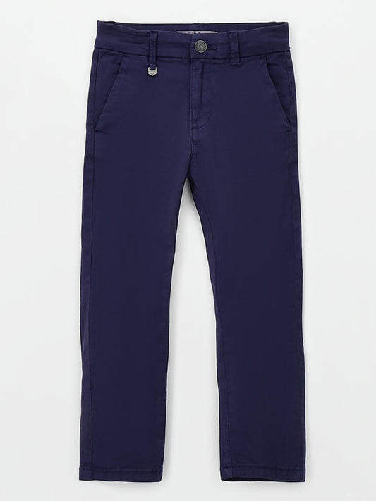 Pantaloni chino Ido unisex bambino in blu comodi e versatili