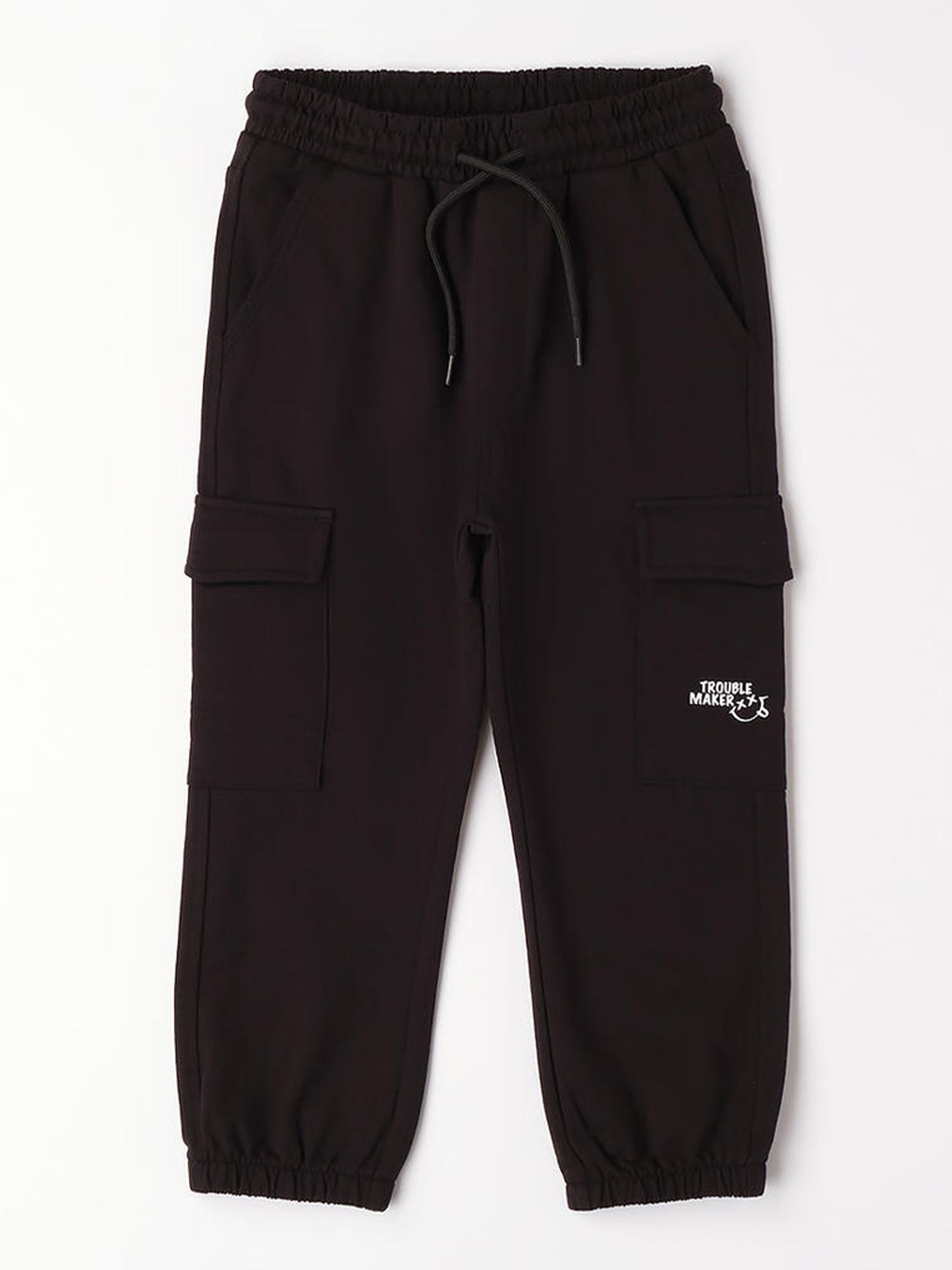 Pantaloni cargo felpati da bambino unisex in nero Ido
