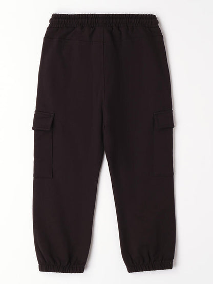 Pantaloni cargo felpati da bambino unisex in nero Ido