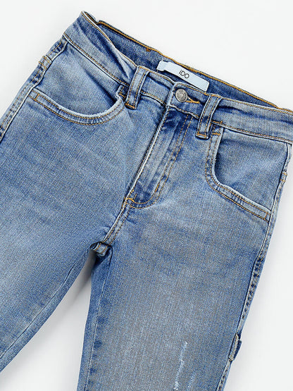 Jeans wide leg unisex bambino in denim Idò