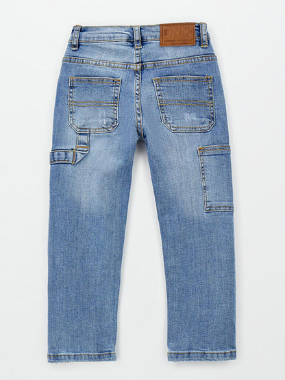 Jeans wide leg unisex bambino in denim Idò