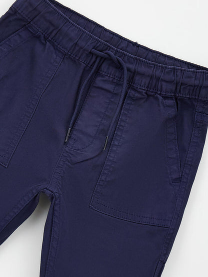 Pantaloni twill unisex bambino in blu di Ido