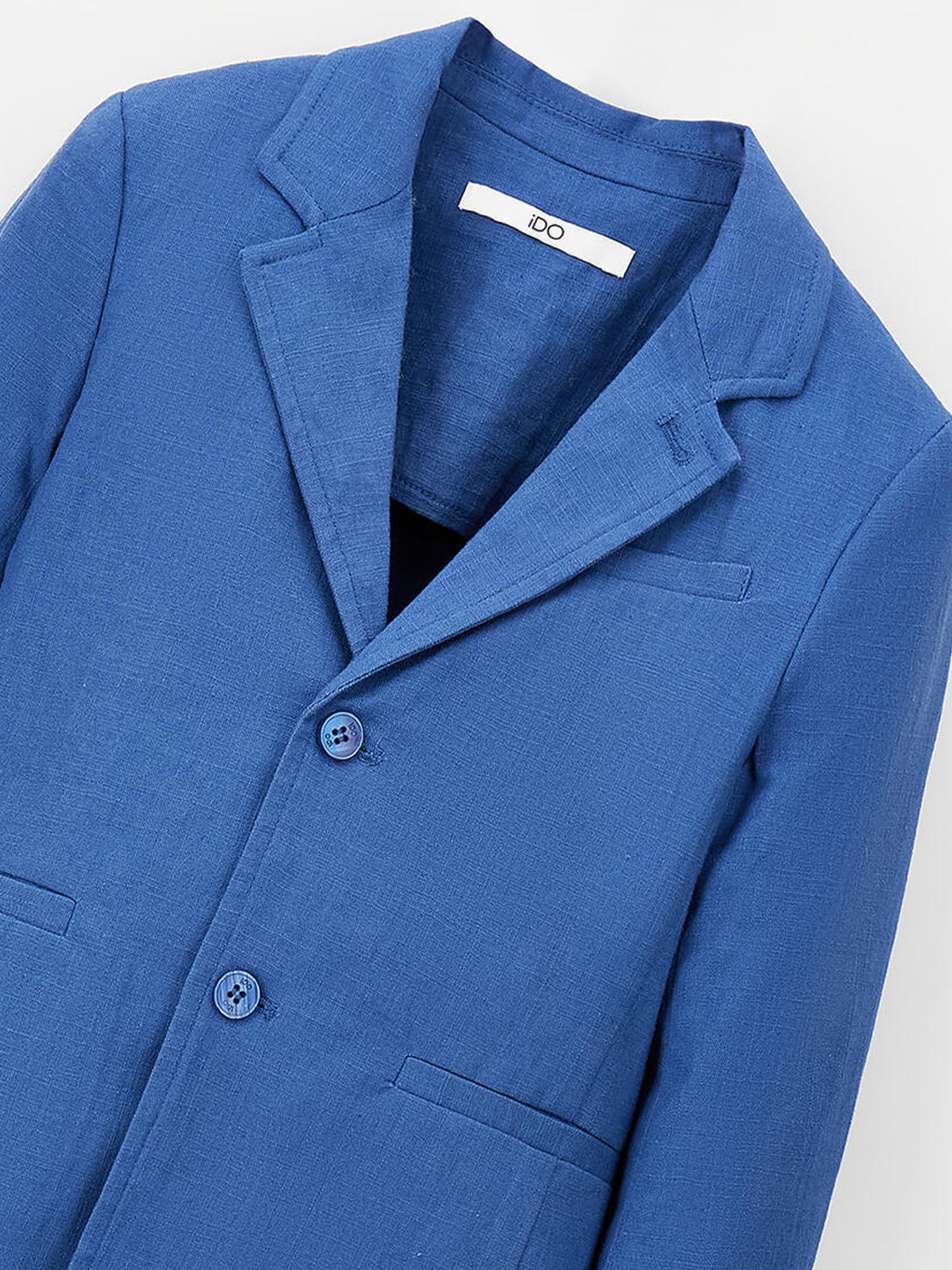 Giacchetta in lino e cotone unisex bambino blu Ido per primavera-estate