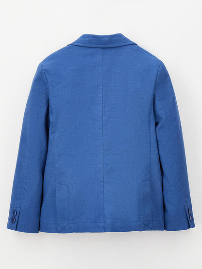 Giacchetta in lino e cotone unisex bambino blu Ido per primavera-estate