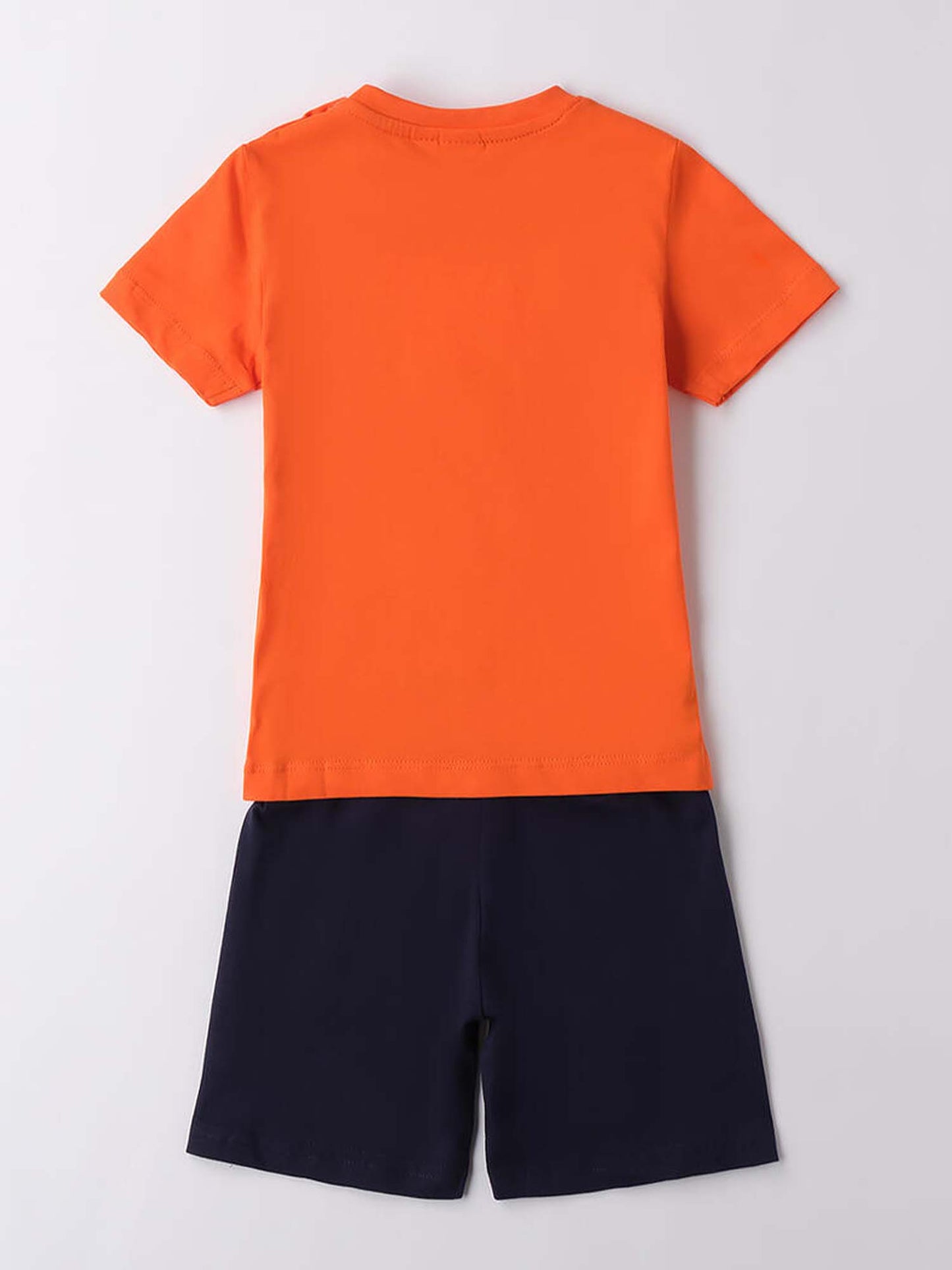 IDO T-SHIRT+BERMUDA - ARANCIO-BLU