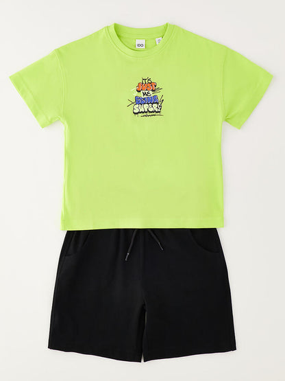 Ido completo unisex bambino con t-shirt e short giallo