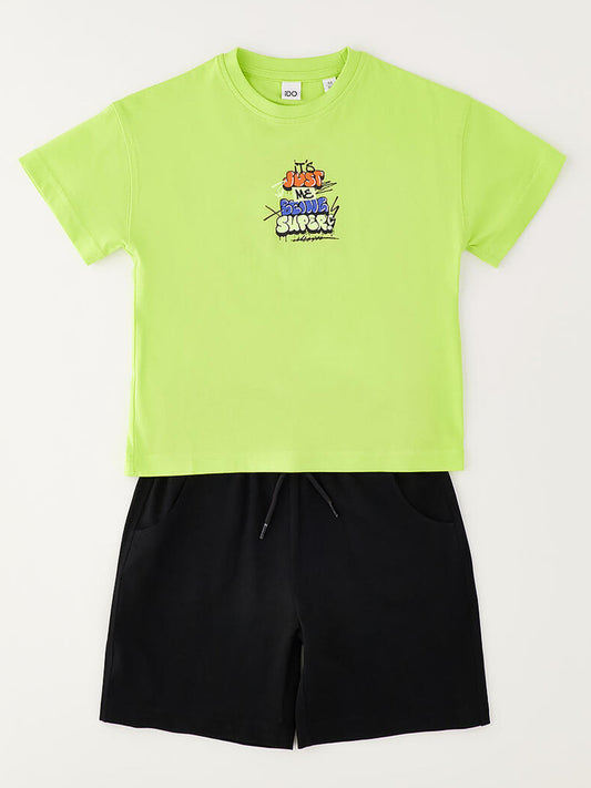 Ido completo unisex bambino con t-shirt e short giallo